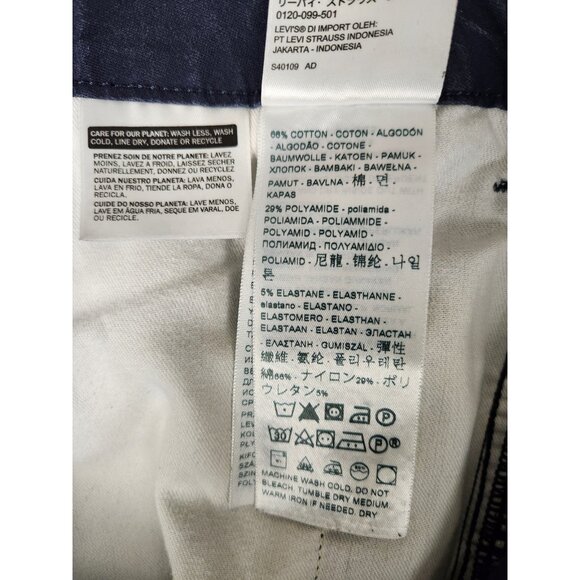 Levi Strauss Mens Pants 29x32 Blue Chino Skinny Flap Pockets Flat Front - Picture 13 of 16
